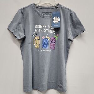 Life is Good Gray Graphic T-Shirt